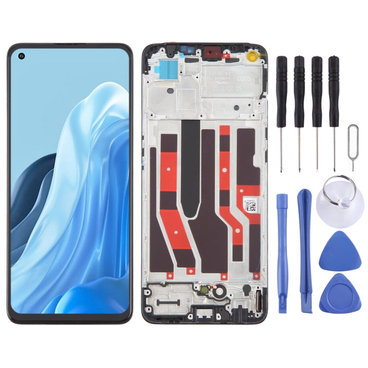 For OPPO Reno7 4G OLED LCD Screen Digitizer Full Assembly with Frame by buy2fix