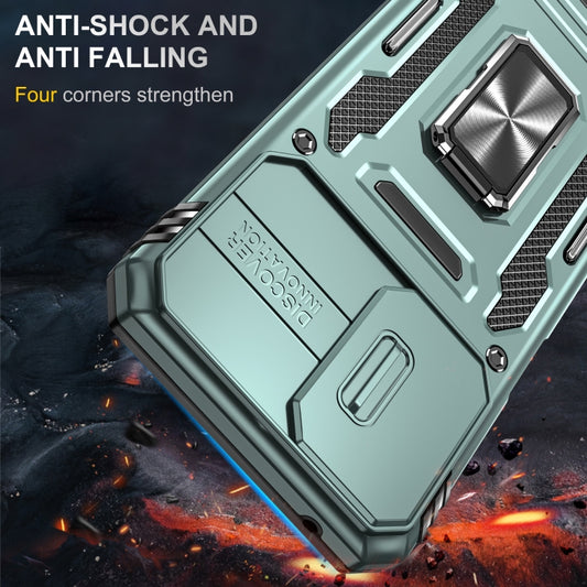 For Motorola Moto G Play 5G 2024 Armor PC + TPU Camera Shield Phone Case(Alpine Green) by buy2fix