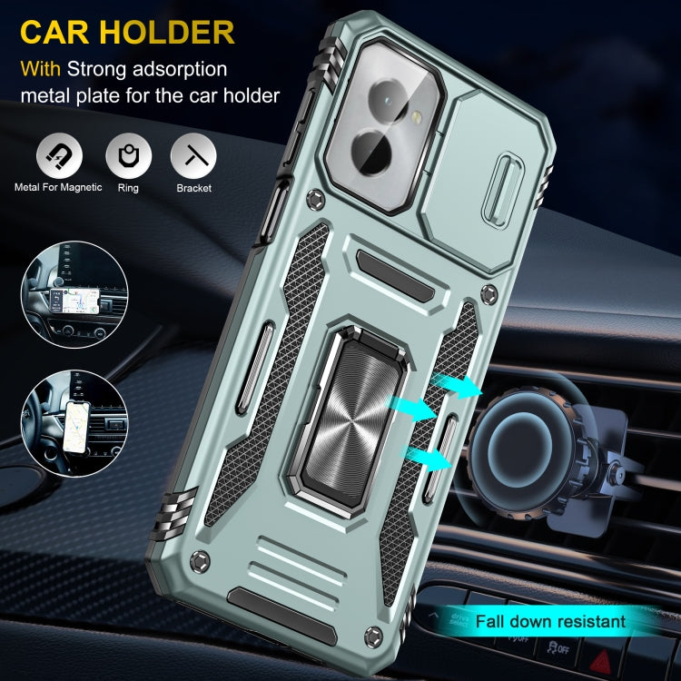For Motorola Moto G Play 5G 2024 Armor PC + TPU Camera Shield Phone Case(Alpine Green) by buy2fix