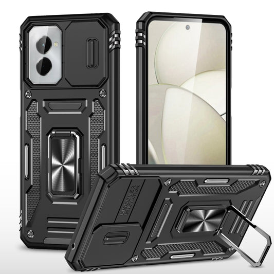 For Motorola Moto G Play 5G 2024 Armor PC + TPU Camera Shield Phone Case(Black) by buy2fix