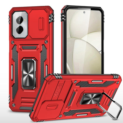 For Motorola Moto G Play 5G 2024 Armor PC + TPU Camera Shield Phone Case(Red) by buy2fix