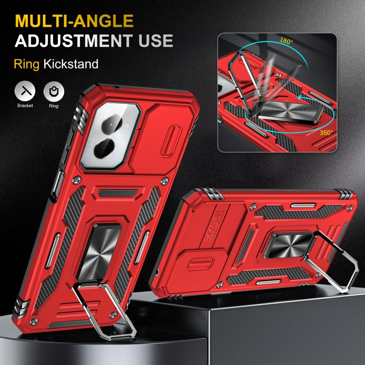 For Motorola Moto G Play 5G 2024 Armor PC + TPU Camera Shield Phone Case(Red) by buy2fix