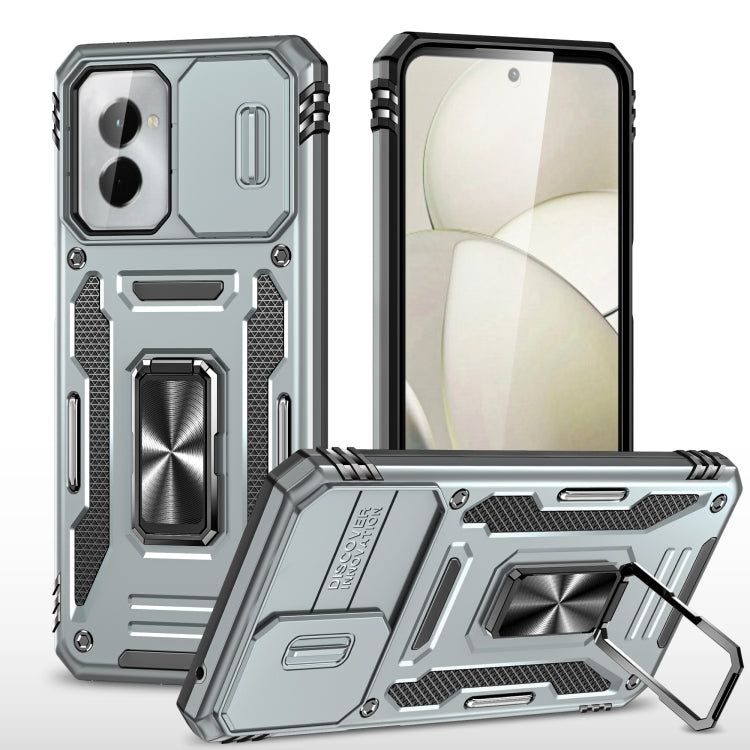 For Motorola Moto G Play 5G 2024 Armor PC + TPU Camera Shield Phone Case(Grey) by buy2fix
