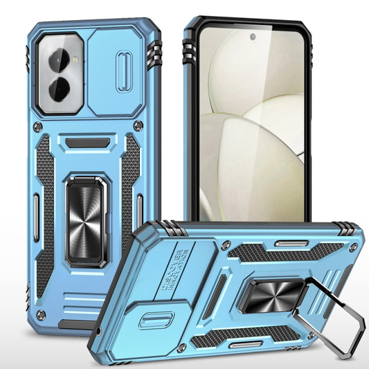For Motorola Moto G Play 5G 2024 Armor PC + TPU Camera Shield Phone Case(Light Blue) by buy2fix