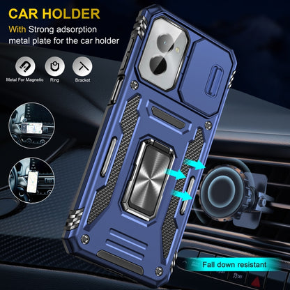 For Motorola Moto G Power 2024 Armor PC + TPU Camera Shield Phone Case(Navy Blue) by buy2fix