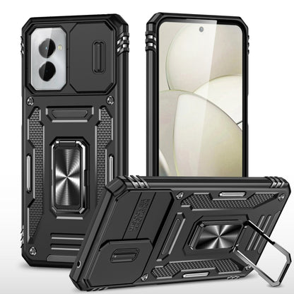 For Motorola Moto G Power 2024 Armor PC + TPU Camera Shield Phone Case(Black) by buy2fix