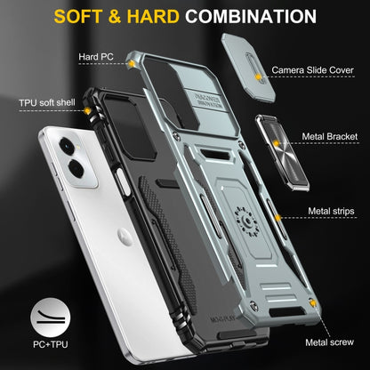 For Motorola Moto G Power 2024 Armor PC + TPU Camera Shield Phone Case(Grey) by buy2fix
