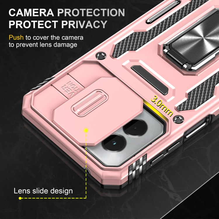 For Motorola Moto G Power 2024 Armor PC + TPU Camera Shield Phone Case(Rose Gold) by buy2fix