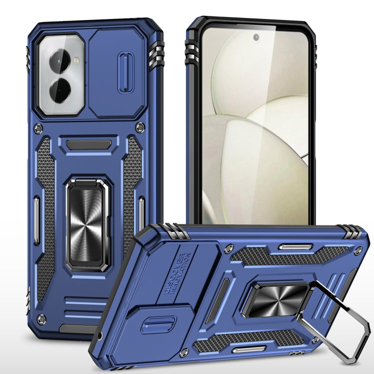 For Motorola Moto G Stylus 5G 2024 Armor PC + TPU Camera Shield Phone Case(Navy Blue) by buy2fix