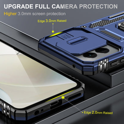 For Motorola Moto G Stylus 5G 2024 Armor PC + TPU Camera Shield Phone Case(Navy Blue) by buy2fix