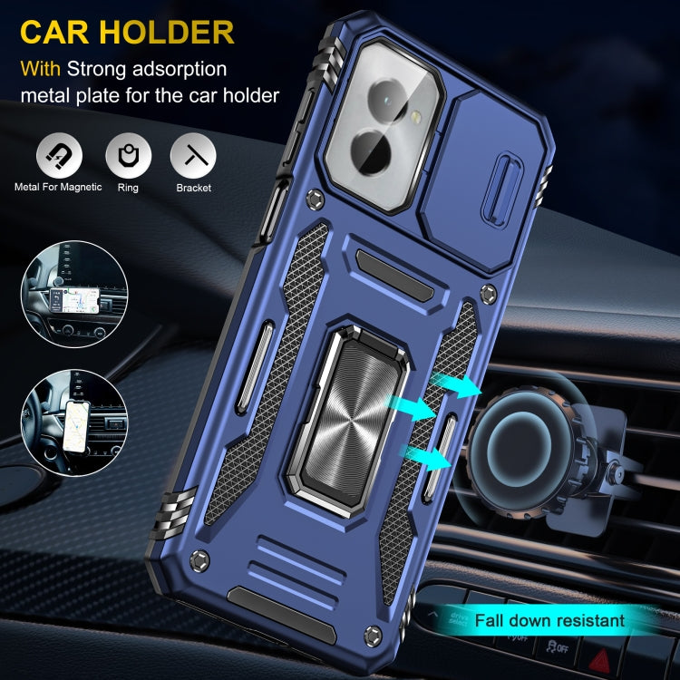 For Motorola Moto G Stylus 5G 2024 Armor PC + TPU Camera Shield Phone Case(Navy Blue) by buy2fix