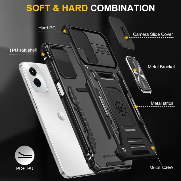 For Motorola Moto G Stylus 5G 2024 Armor PC + TPU Camera Shield Phone Case(Black) by buy2fix