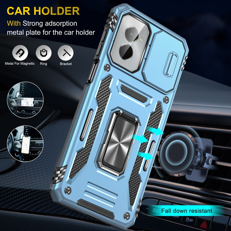 For Motorola Moto G Stylus 5G 2024 Armor PC + TPU Camera Shield Phone Case(Light Blue) by buy2fix