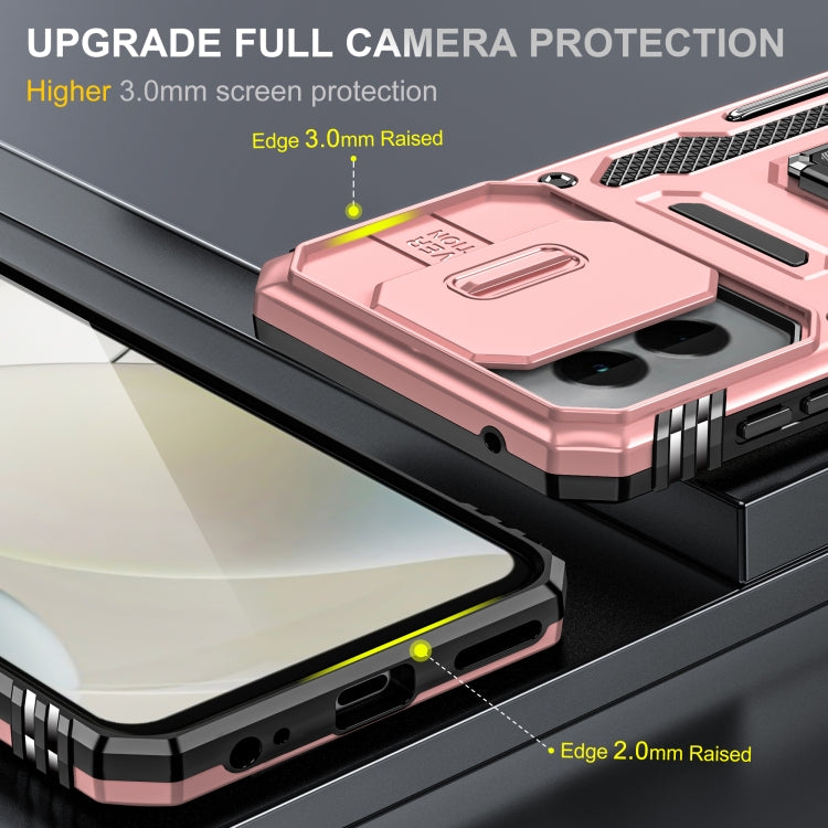 For Motorola Moto G Stylus 5G 2024 Armor PC + TPU Camera Shield Phone Case(Rose Gold) by buy2fix