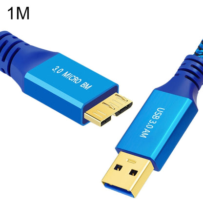 USB 3.0 Male To Micro USB 3.0 Male Braided Cable, Length:1m(Blue) by buy2fix