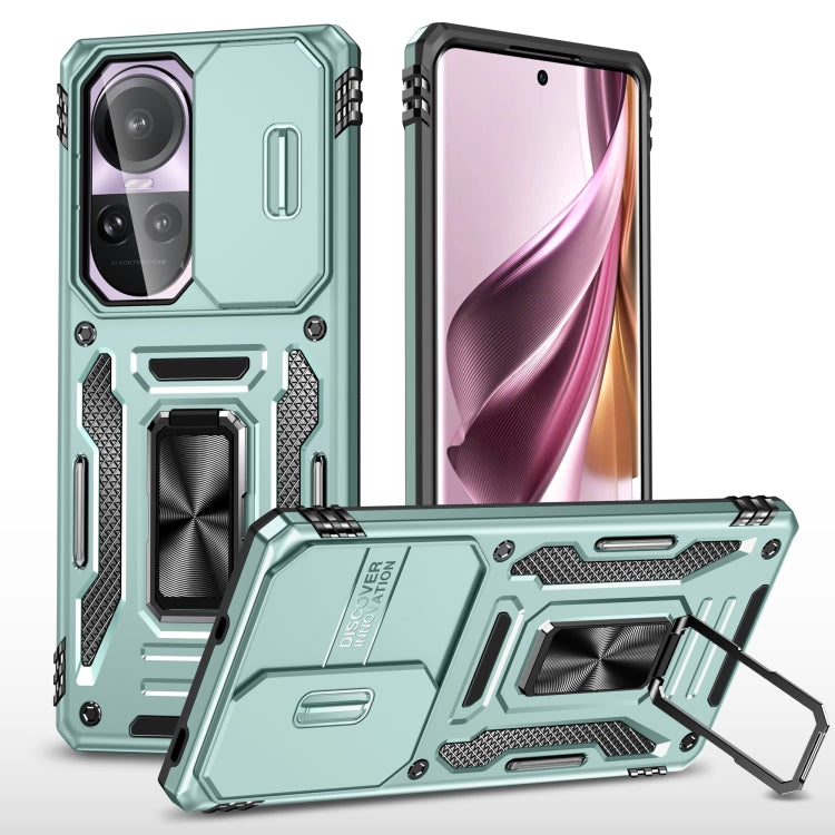 For OPPO Reno10 Global Armor PC + TPU Camera Shield Phone Case(Alpine Green) by buy2fix