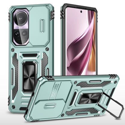 For OPPO Reno10 Global Armor PC + TPU Camera Shield Phone Case(Alpine Green) by buy2fix