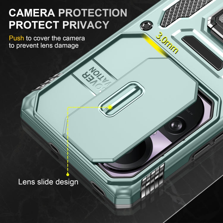 For OPPO Reno10 Global Armor PC + TPU Camera Shield Phone Case(Alpine Green) by buy2fix