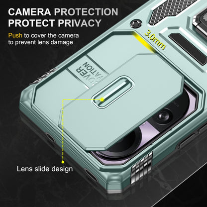 For OPPO Reno10 Global Armor PC + TPU Camera Shield Phone Case(Alpine Green) by buy2fix