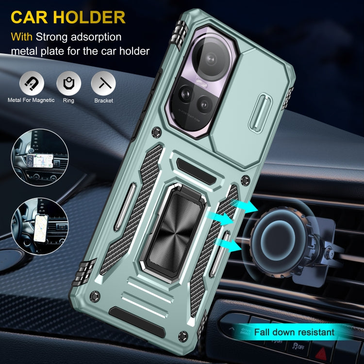 For OPPO Reno10 Global Armor PC + TPU Camera Shield Phone Case(Alpine Green) by buy2fix