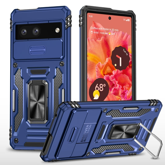 For Google Pixel 9/9 Pro Armor PC + TPU Camera Shield Phone Case(Navy Blue) by buy2fix
