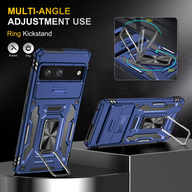 For Google Pixel 9/9 Pro Armor PC + TPU Camera Shield Phone Case(Navy Blue) by buy2fix