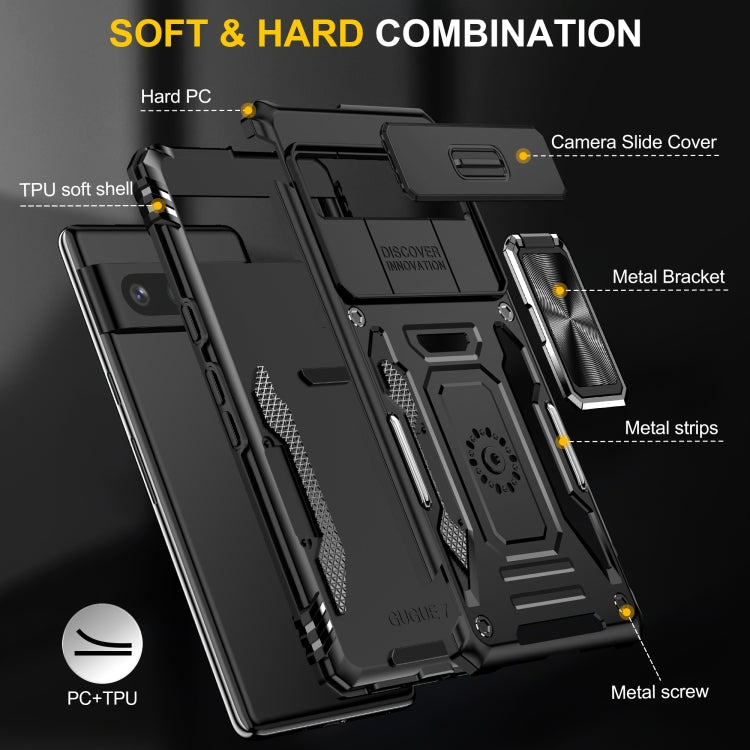 For Google Pixel 9/9 Pro Armor PC + TPU Camera Shield Phone Case(Black) by buy2fix