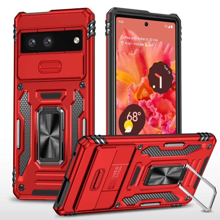 For Google Pixel 9/9 Pro Armor PC + TPU Camera Shield Phone Case(Red) by buy2fix