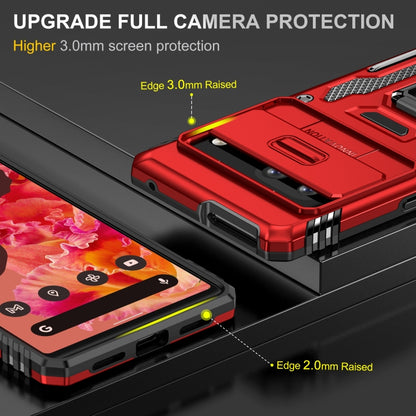 For Google Pixel 9/9 Pro Armor PC + TPU Camera Shield Phone Case(Red) by buy2fix