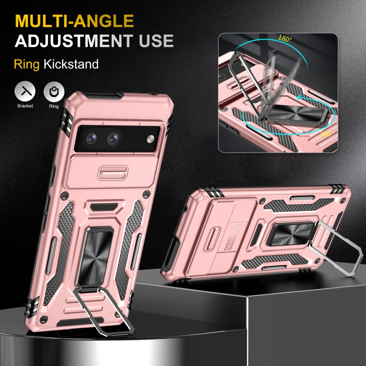 For Google Pixel 9/9 Pro Armor PC + TPU Camera Shield Phone Case(Rose Gold) by buy2fix