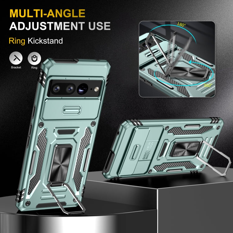 For Google Pixel 9 Pro XL 6.8 Armor PC + TPU Camera Shield Phone Case(Alpine Green) by buy2fix