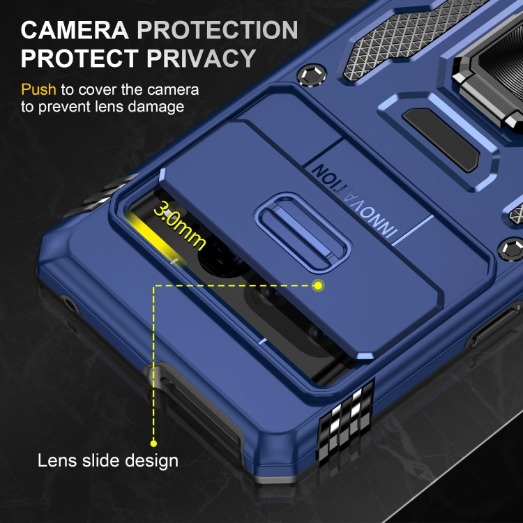 For Google Pixel 9 Pro XL 6.8 Armor PC + TPU Camera Shield Phone Case(Navy Blue) by buy2fix