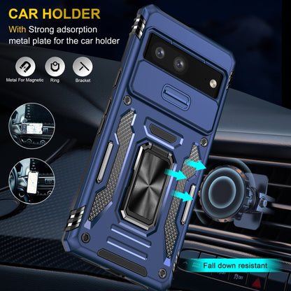 For Google Pixel 9 Pro XL 6.8 Armor PC + TPU Camera Shield Phone Case(Navy Blue) by buy2fix