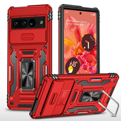 For Google Pixel 9 Pro XL 6.8 Armor PC + TPU Camera Shield Phone Case(Red) by buy2fix