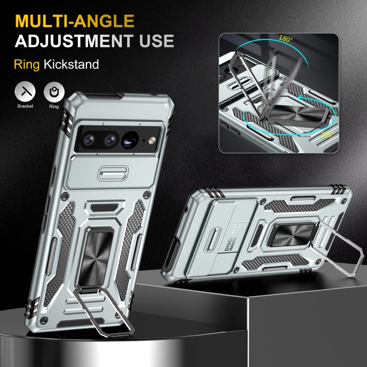 For Google Pixel 9 Pro XL 6.8 Armor PC + TPU Camera Shield Phone Case(Grey) by buy2fix