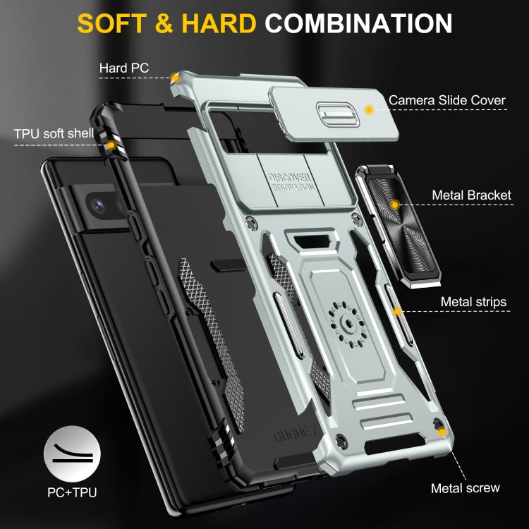 For Google Pixel 9 Pro XL 6.8 Armor PC + TPU Camera Shield Phone Case(Grey) by buy2fix