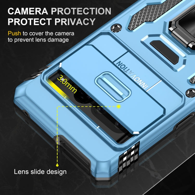 For Google Pixel 9 Pro XL 6.8 Armor PC + TPU Camera Shield Phone Case(Light Blue) by buy2fix