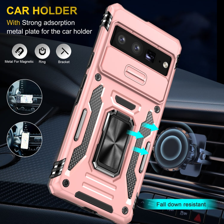 For Google Pixel 9 Pro XL 6.8 Armor PC + TPU Camera Shield Phone Case(Rose Gold) by buy2fix