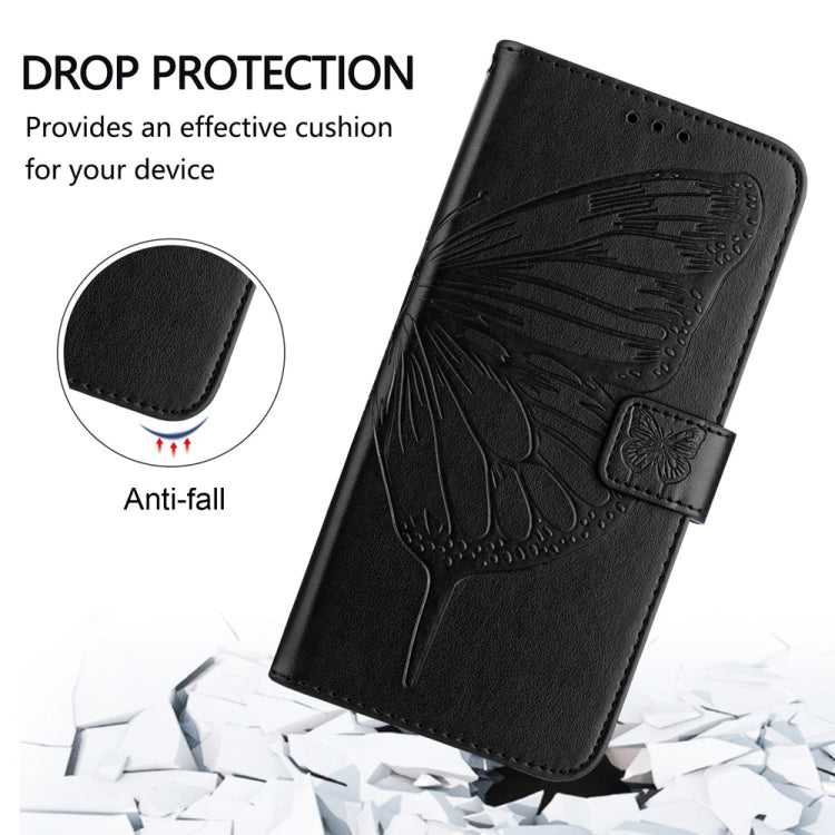For Tecno Spark Go 2024 / Spark 20C Embossed Butterfly Leather Phone Case(Black) by buy2fix