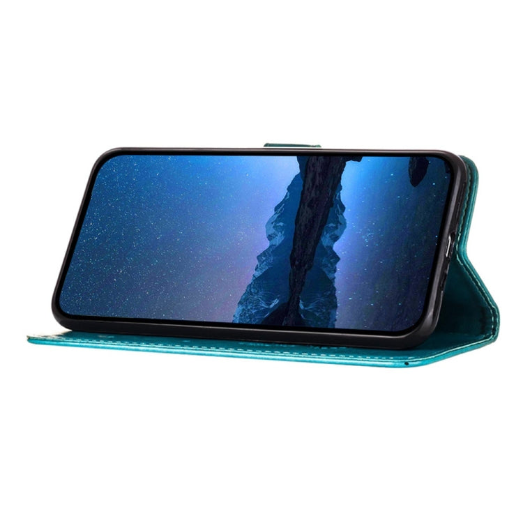 For Tecno Spark Go 2024 / Spark 20C Embossed Butterfly Leather Phone Case(Blue) by buy2fix