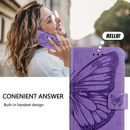 For Tecno Spark Go 2024 / Spark 20C Embossed Butterfly Leather Phone Case(Light Purple) by buy2fix