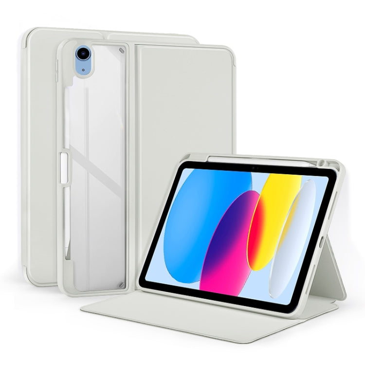 For iPad 2025 / 2022 2-Fold Clear Acrylic Leather Tablet Case(Light Grey) - iPad 2025 / 2022 Cases by buy2fix | Online Shopping UK | buy2fix