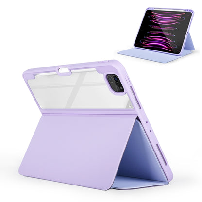 For iPad Pro 11 2022/2021/2020/2018 2-Fold Clear Acrylic Leather Tablet Case(Black) - iPad Pro 11 (2022/2021) Cases by buy2fix | Online Shopping UK | buy2fix