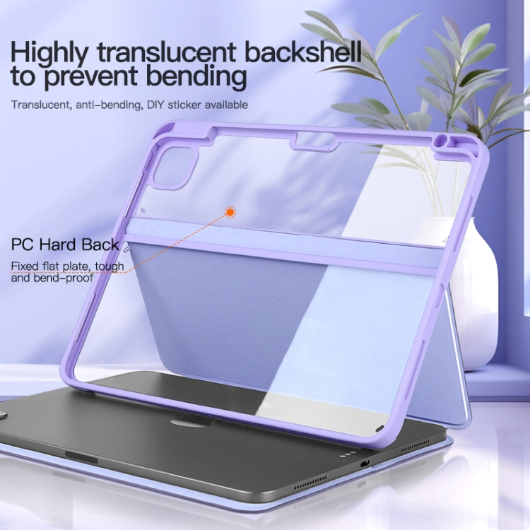 For iPad Pro 11 2022/2021/2020/2018 2-Fold Clear Acrylic Leather Tablet Case(Ice Blue) - iPad Pro 11 (2022/2021) Cases by buy2fix | Online Shopping UK | buy2fix