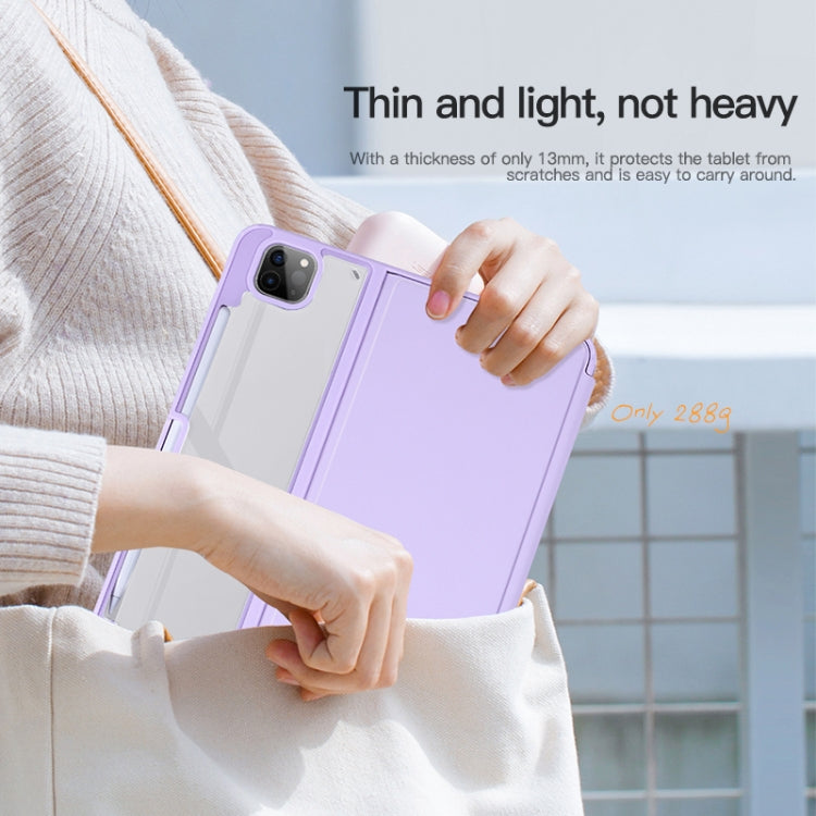 For iPad Pro 9.7 / 9.7 2018 / 2017 2-Fold Clear Acrylic Leather Tablet Case(Light Grey) - iPad 9.7 (2018) & (2017) Cases by buy2fix | Online Shopping UK | buy2fix