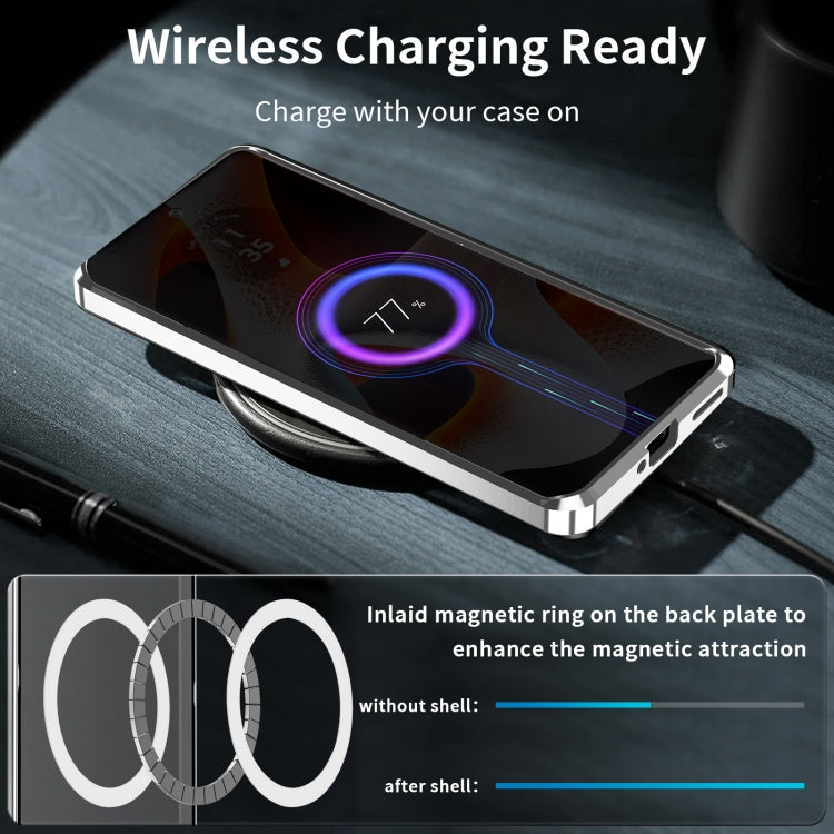 For Motorola Edge 50 Pro Frosted Metal MagSafe Magnetic Phone Case(Silver) - Motorola Cases by buy2fix | Online Shopping UK | buy2fix