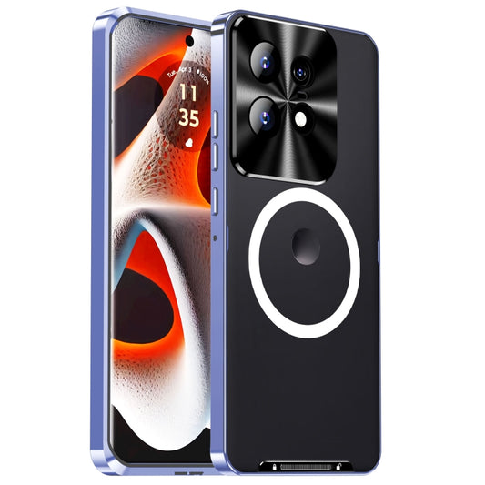 For Motorola Edge 50 Pro Frosted Metal MagSafe Magnetic Phone Case(Puprle) - Motorola Cases by buy2fix | Online Shopping UK | buy2fix