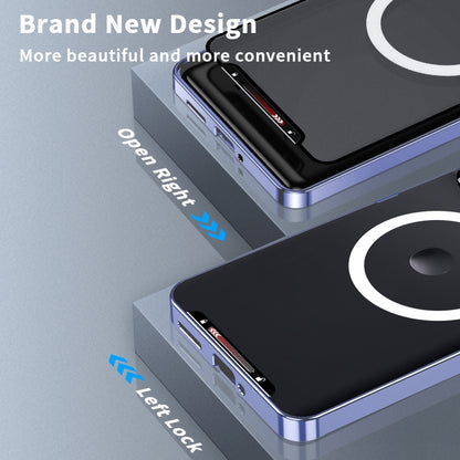 For Motorola Edge 50 Pro Frosted Metal MagSafe Magnetic Phone Case(Puprle) - Motorola Cases by buy2fix | Online Shopping UK | buy2fix