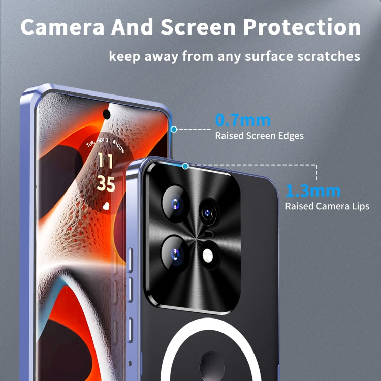 For Motorola Edge 50 Pro Frosted Metal MagSafe Magnetic Phone Case(Puprle) - Motorola Cases by buy2fix | Online Shopping UK | buy2fix