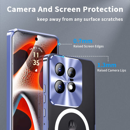 For Motorola Edge 50 Pro Frosted Metal MagSafe Magnetic Phone Case(Puprle) - Motorola Cases by buy2fix | Online Shopping UK | buy2fix